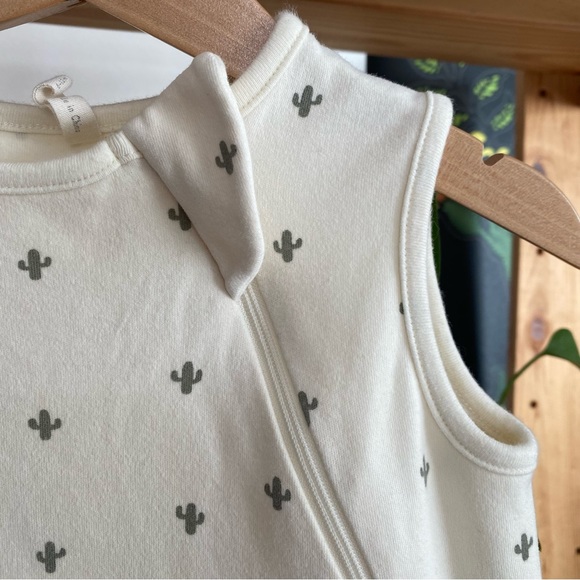 Quincy Mae Cream Green Cactus Jersey Sleep Bag - Picture 8 of 14